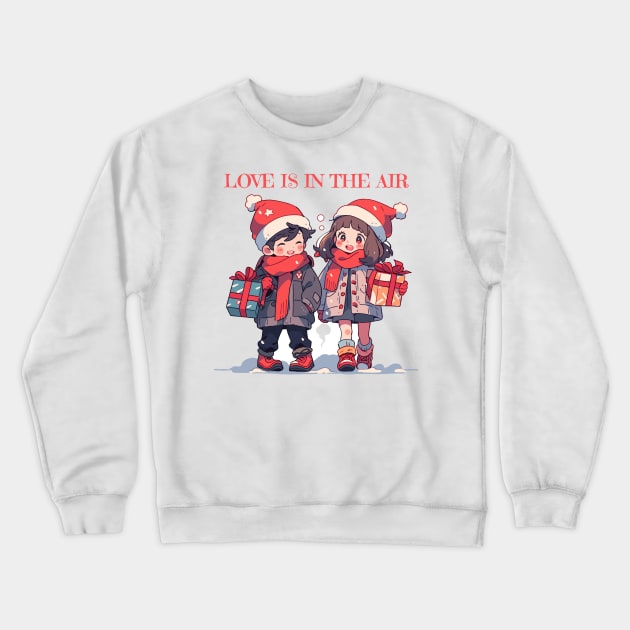 Christmas couple - Love is in the air Crewneck Sweatshirt by DemoArtMode